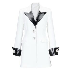 Chic White and Black Women's Blazer